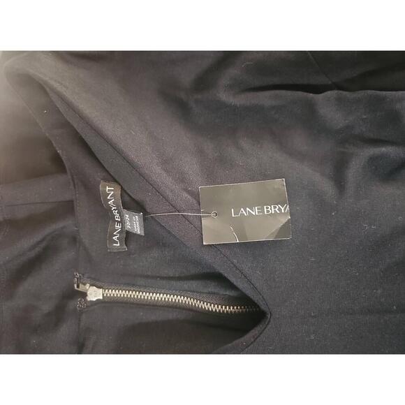 NWT Lane Bryant Black V-Neck Long Sleeve Fit Flare Maxi Dress 24 - Picture 4 of 9